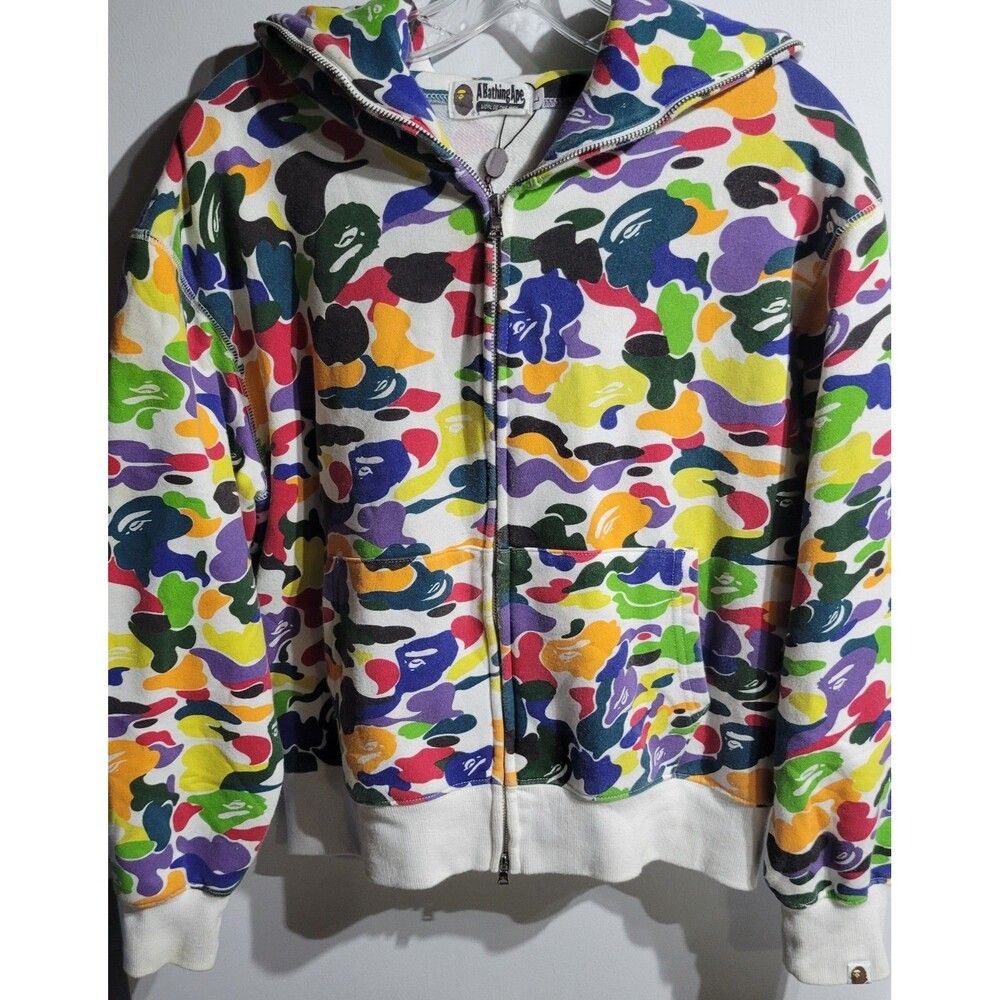A Bathing Ape Shark Full Zip Multicolored Jacket Size L